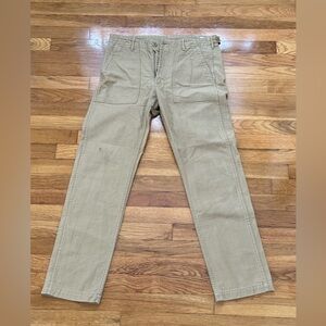 Orslow fatigue pants, khaki size small
